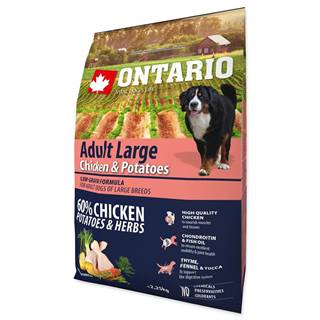 Ontario Dog Adult Large Chicken & Potatoes & Herbs - 2, 25 kg