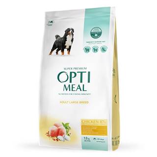 OptiMeal Superpremium Granule pre dospelých psov veľkých plemien s kuracim mäsom 12 kg