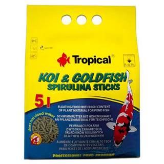 TROPICAL  Koi&Goldfish Spirulina Sticks 5l/400g plávajúce krmivo pre ryby do jazierka značky TROPICAL