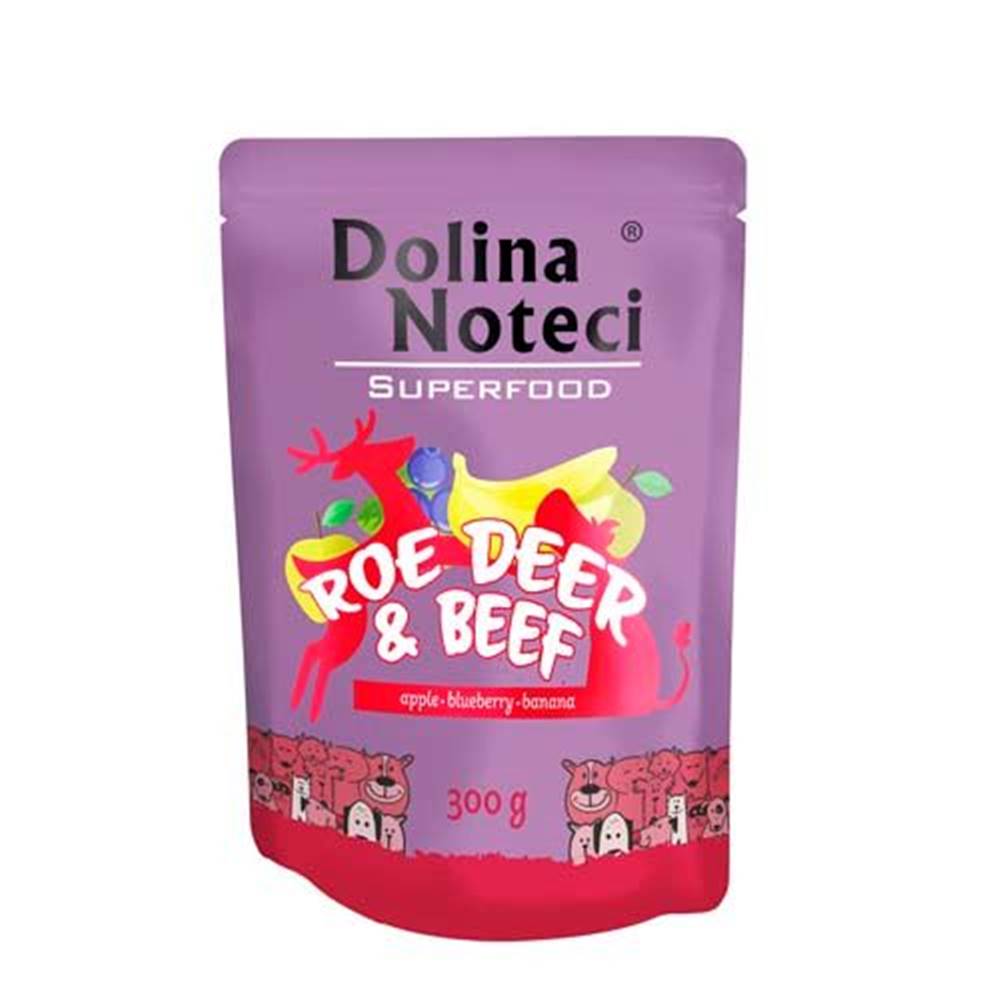 DOLINA NOTECI  SUPERFOOD 300g srnčie a hovädzie mäso pre psov 80% mäsa značky DOLINA NOTECI