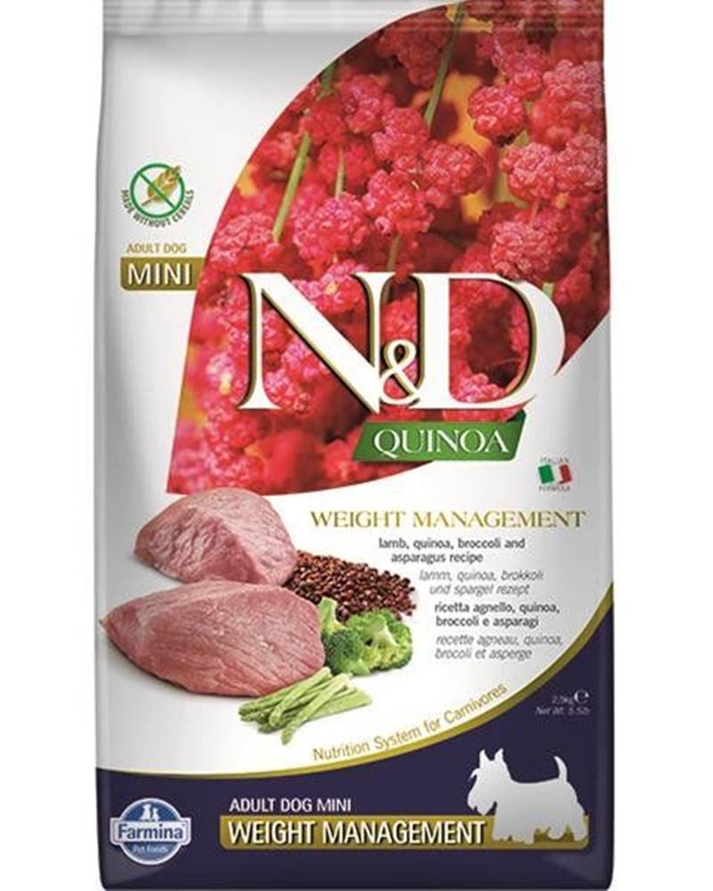Farmina  N&D dog QUINOA (GF) adult mini,  weight managment,  lamb 2, 5kg značky Farmina