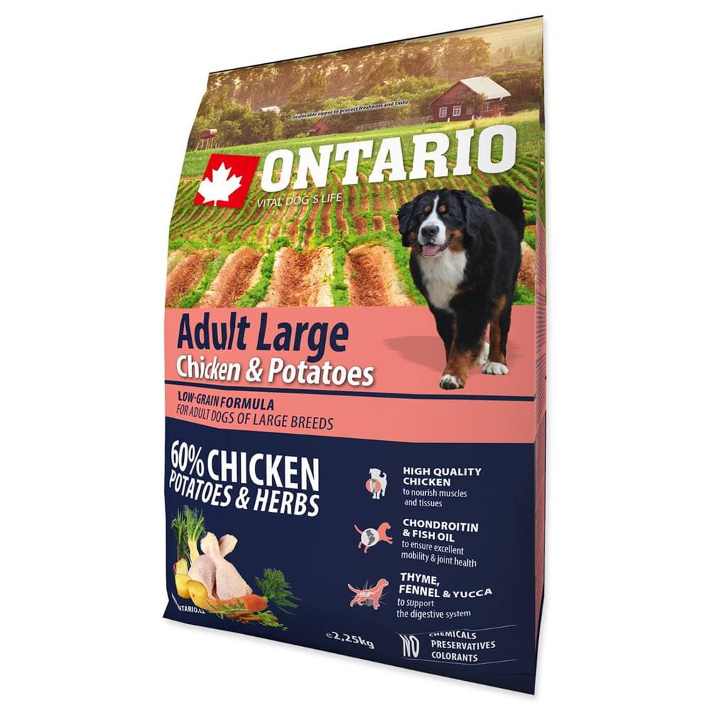 Ontario  Dog Adult Large Chicken & Potatoes & Herbs - 2, 25 kg značky Ontario