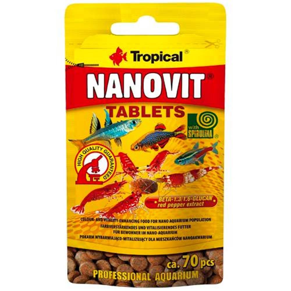 TROPICAL  Nanovit Tablets 10g/70ks krmivo pre najmenšie druhy rýb s obsahom bielkovín značky TROPICAL