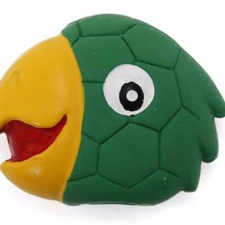  Latexová hračka s pískadlom - papagáj,  hlava 8x7x3cm