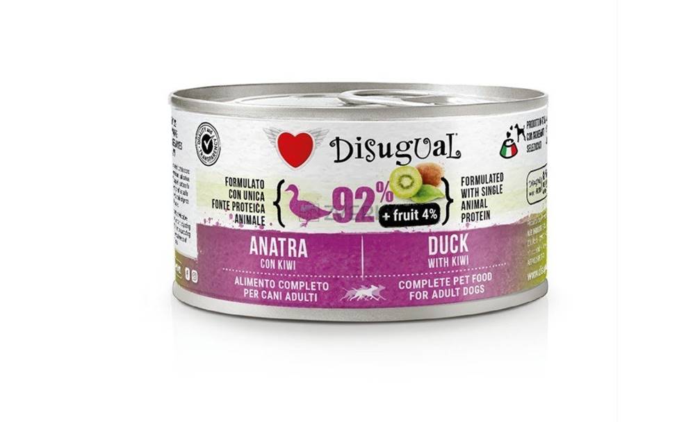 Disugual  Dog Fruit Konzerva Kačka a kiwi 150 g značky Disugual