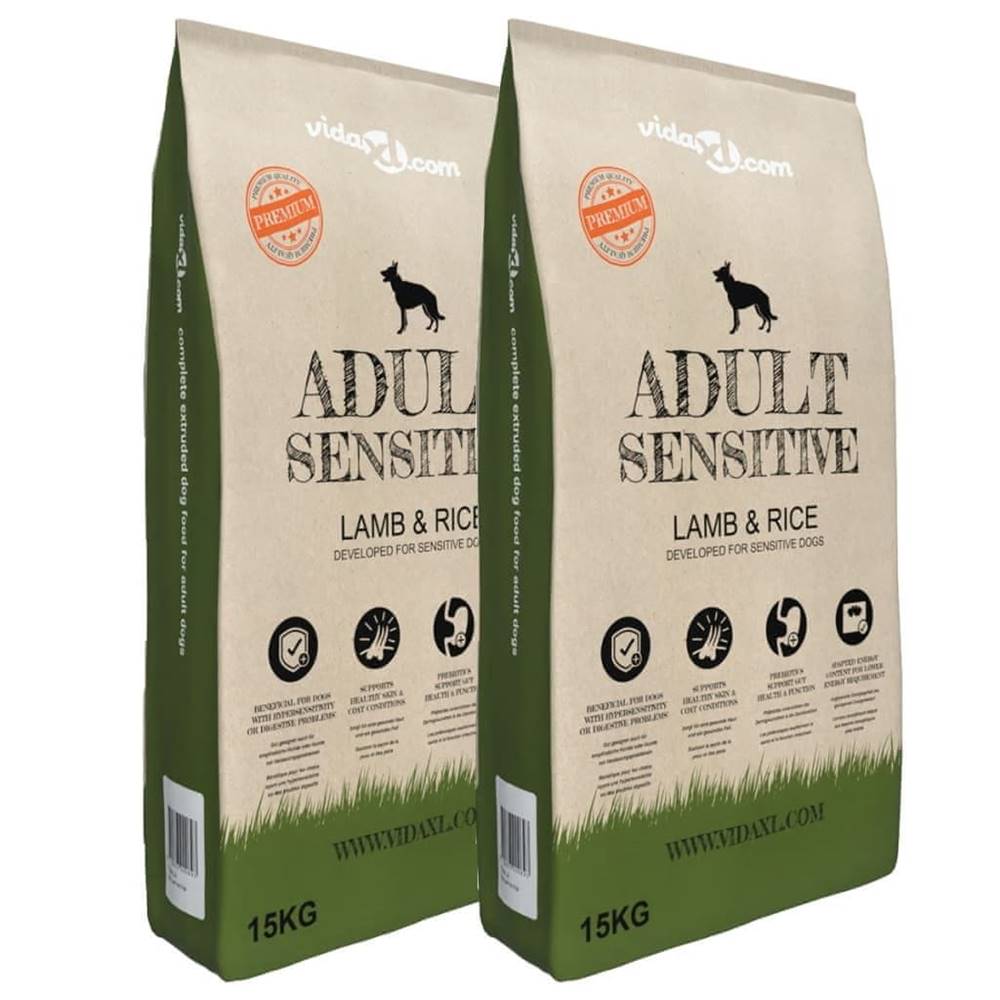 Vidaxl  Prémiové krmivo pre psov Adult Sensitive Lamb & Rice,  2 ks,  30 kg značky Vidaxl