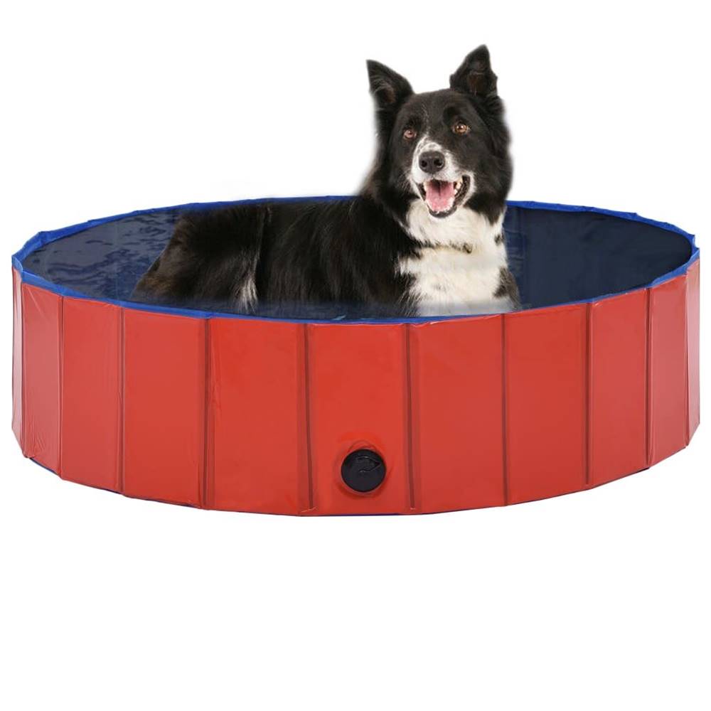 Vidaxl  Skladací bazén pre psov červená 120x30 cm PVC značky Vidaxl