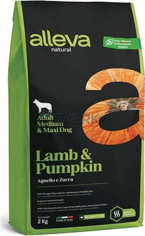 Alleva  Granule pre psa NATURAL dog lamb & pumpkin adult medium maxi 2kg značky Alleva