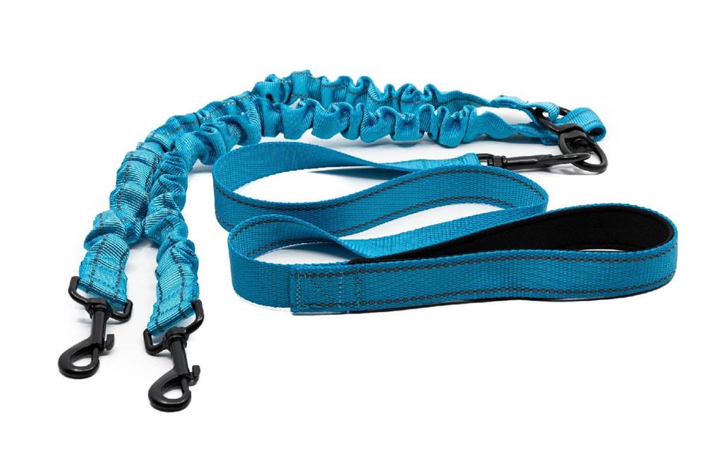 limaya  vodítko bungee modré pre dvoch psov 155 cm - 195 cm modré značky limaya