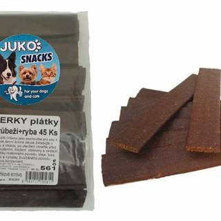 Juko  Jerky plátky Hydinová & ryba Snacks (45 ks) značky Juko