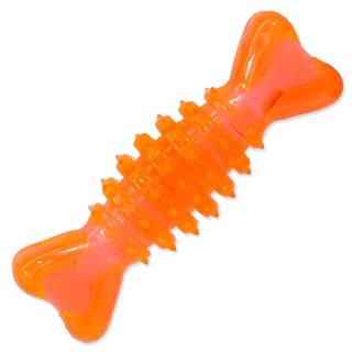 Dog Fantasy  Hračka kosť gumová oranžová 12 cm značky Dog Fantasy