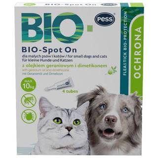 PESS  Bio-spot tekutá starostlivosť a ochrana vo forme kvapiek pre malé psy a mačky značky PESS