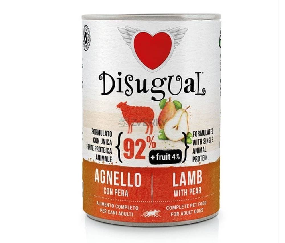 Disugual  Dog Fruit Konzerva Jahňa a hruška 400 g značky Disugual