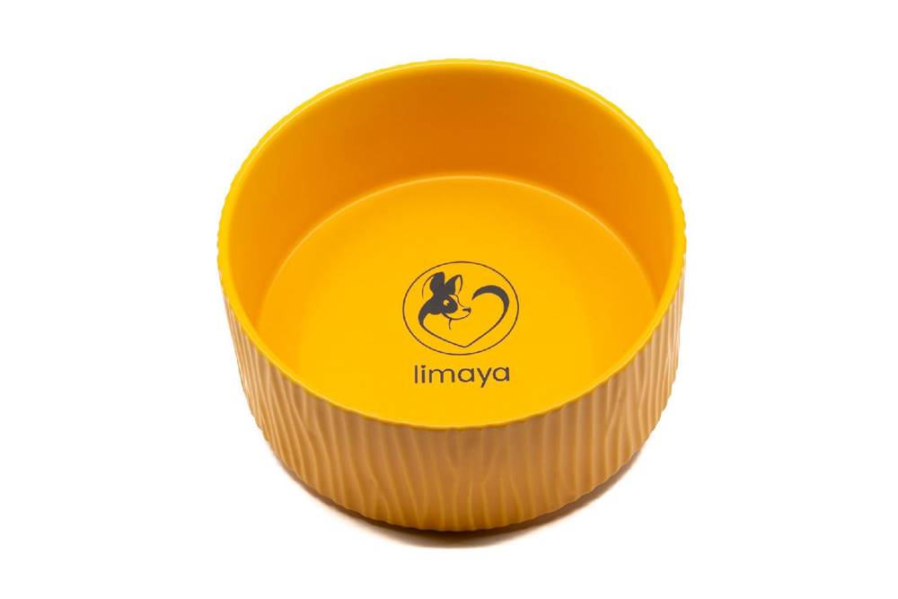 limaya  štruktúrovaná keramická miska pre psy a mačky oranžová 13 cm značky limaya
