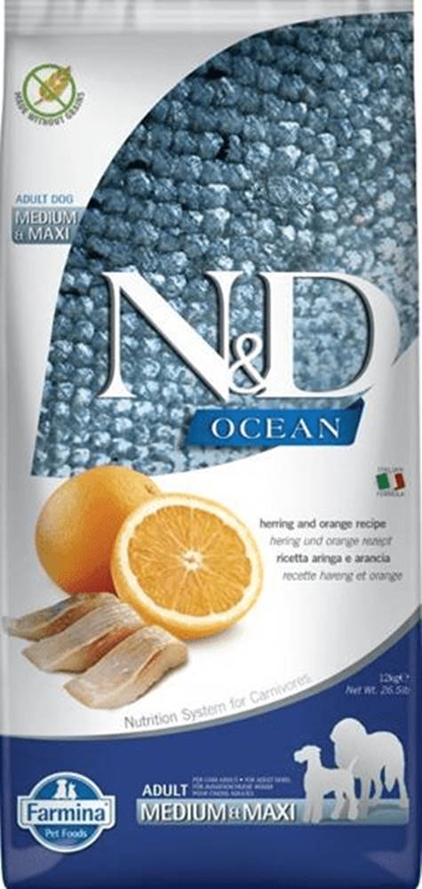 N&D  N & D OCEAN Dog Adult M / L Herring & Orange 12 kg značky N&D