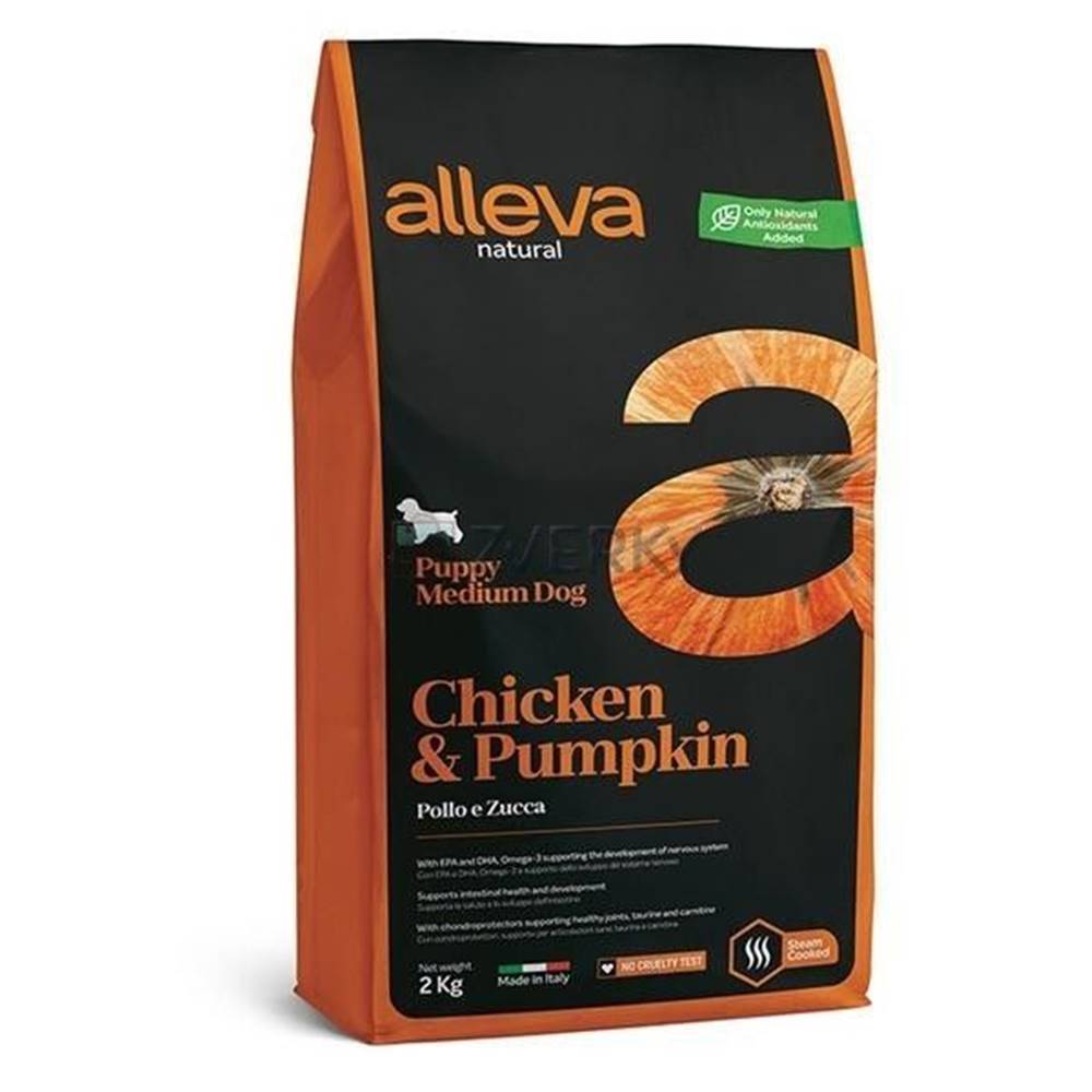 Alleva  Granule pre psa chicken & pumpkin puppy medium 2 kg značky Alleva