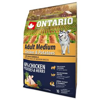 Ontario Dog Adult Medium Chicken & Potatoes & Herbs - 2, 25 kg
