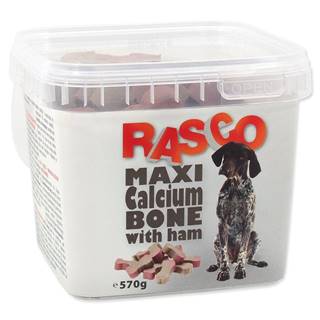 RASCO  Pochúťka Dog kosti kalciové so šunkou - 500 g značky RASCO