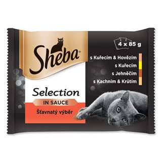 Sheba  vrecká so šťavnatým výberom v šťave pre dospelé mačky 13 x (4x85g) značky Sheba