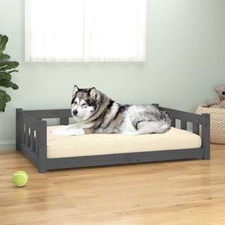 Vidaxl Psia posteľ sivá 105, 5x75, 5x28 cm borovicový masív