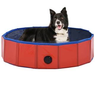 Vidaxl Skladací bazén pre psov červená 80x20 cm PVC