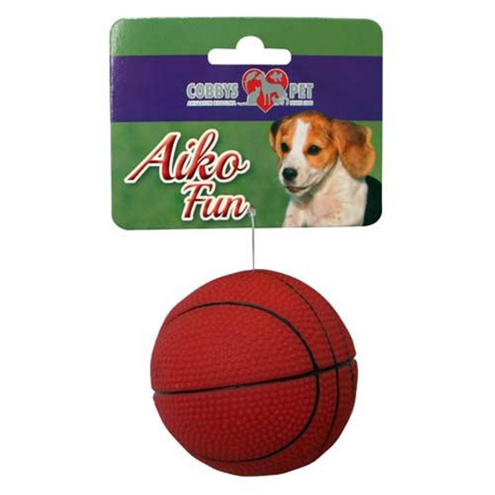 COBBYS PET  AIKO FUN Basketbalová lopta 7, 3cm gumená hračka pre psov značky COBBYS PET