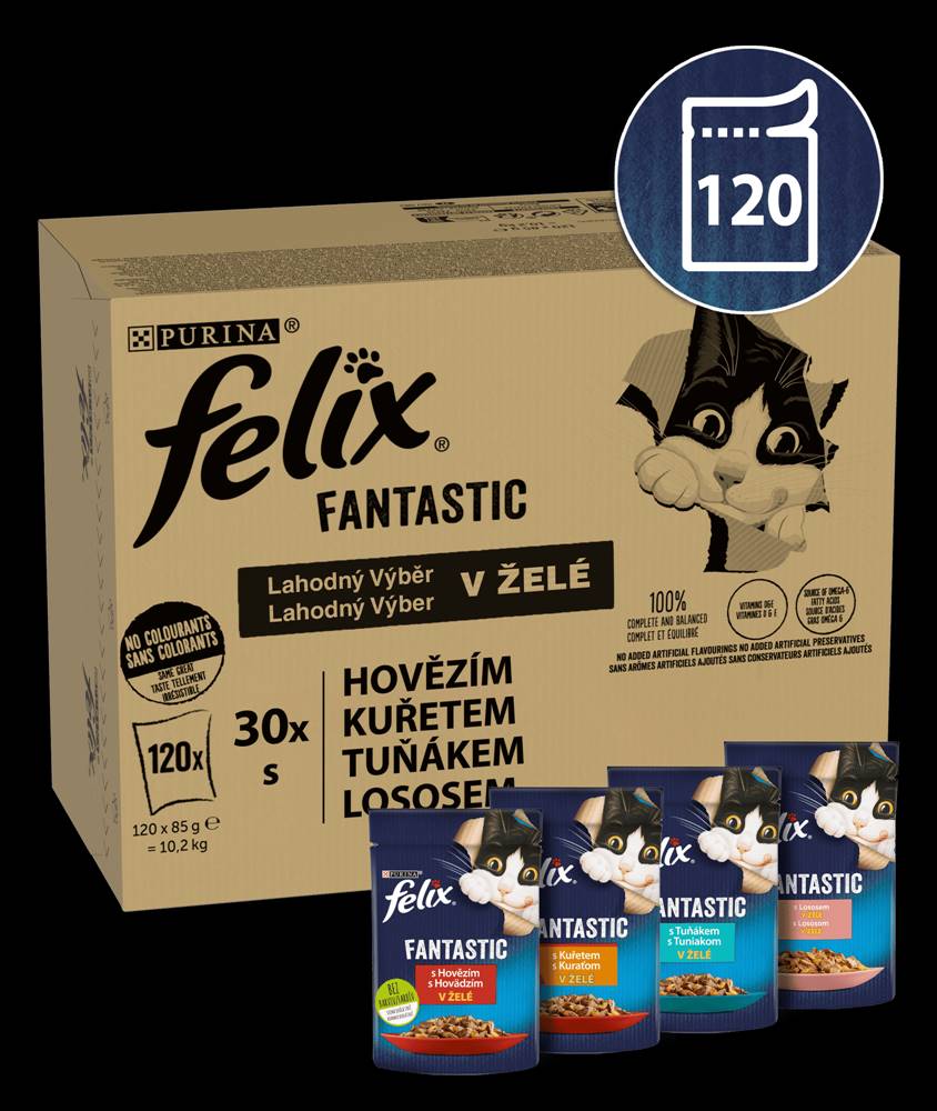 Felix  FANTASTIC multipack lahodný výber v želé 120 × 85 g značky Felix