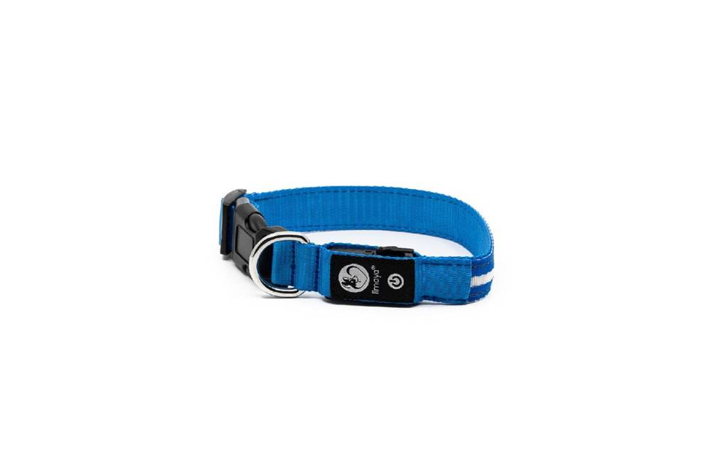 limaya  LED svietiaci obojok pre psov Blue - white thin strip značky limaya