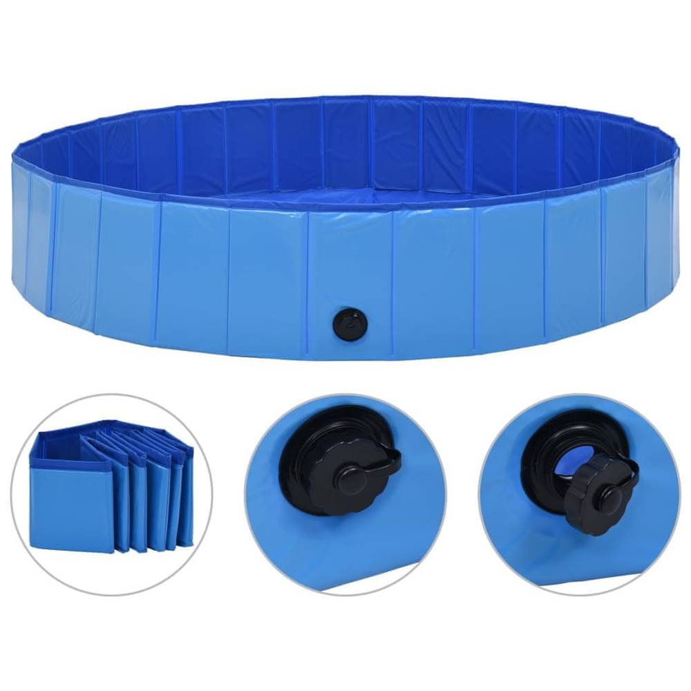 Vidaxl  Skladací bazén pre psov modrá 160x30 cm PVC značky Vidaxl