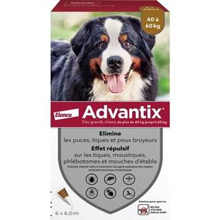 Advantix   6,  Pre veľmi veľké psy od 40 do 60 kg,  6 x 6 ml značky Advantix