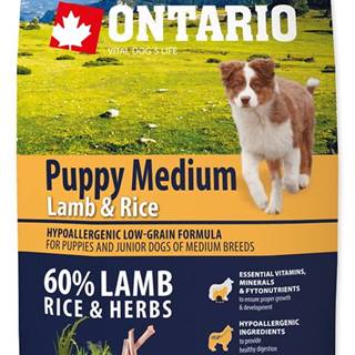 Ontario Puppy Medium Lamb & Rice 6, 5kg