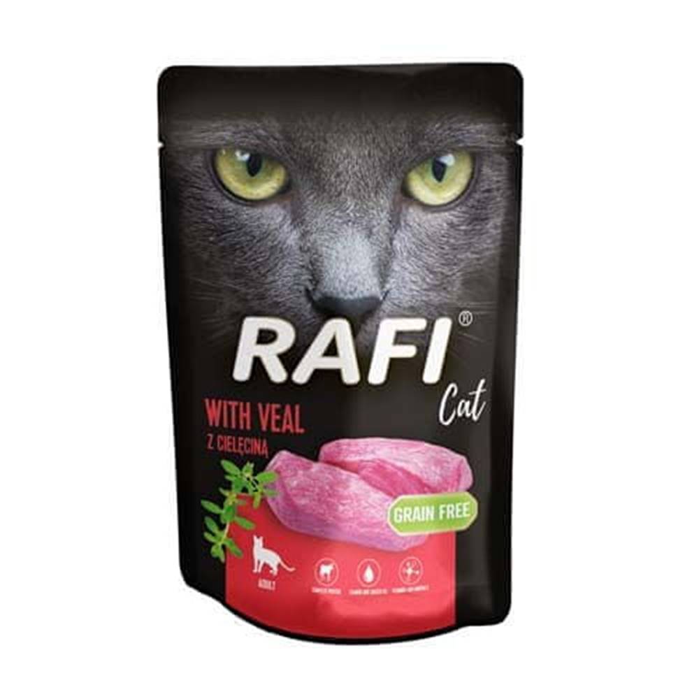RAFI  Cat Grain Free - Bezlepková kapsička s teľacím mäsom pre mačky 100g značky RAFI