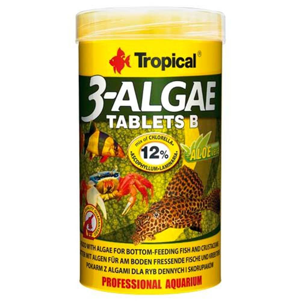 TROPICAL  3-Algae Tablets B 250ml/150g 830ks tabletové krmivo s riasami pre sladkovodné a morské ryby značky TROPICAL