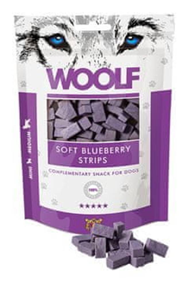 Woolf  pochúťka soft Blueberry strips 100g značky Woolf