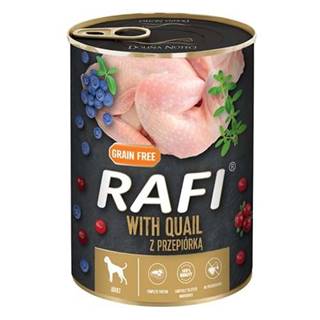 RAFI  paštéta s prepelicou,  čučoriedkami a brusnicami 400g - konzerva značky RAFI