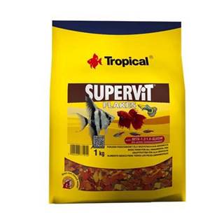 TROPICAL  Supervit Flakes 1kg základné vločkové krmivo pre akváriové ryby značky TROPICAL