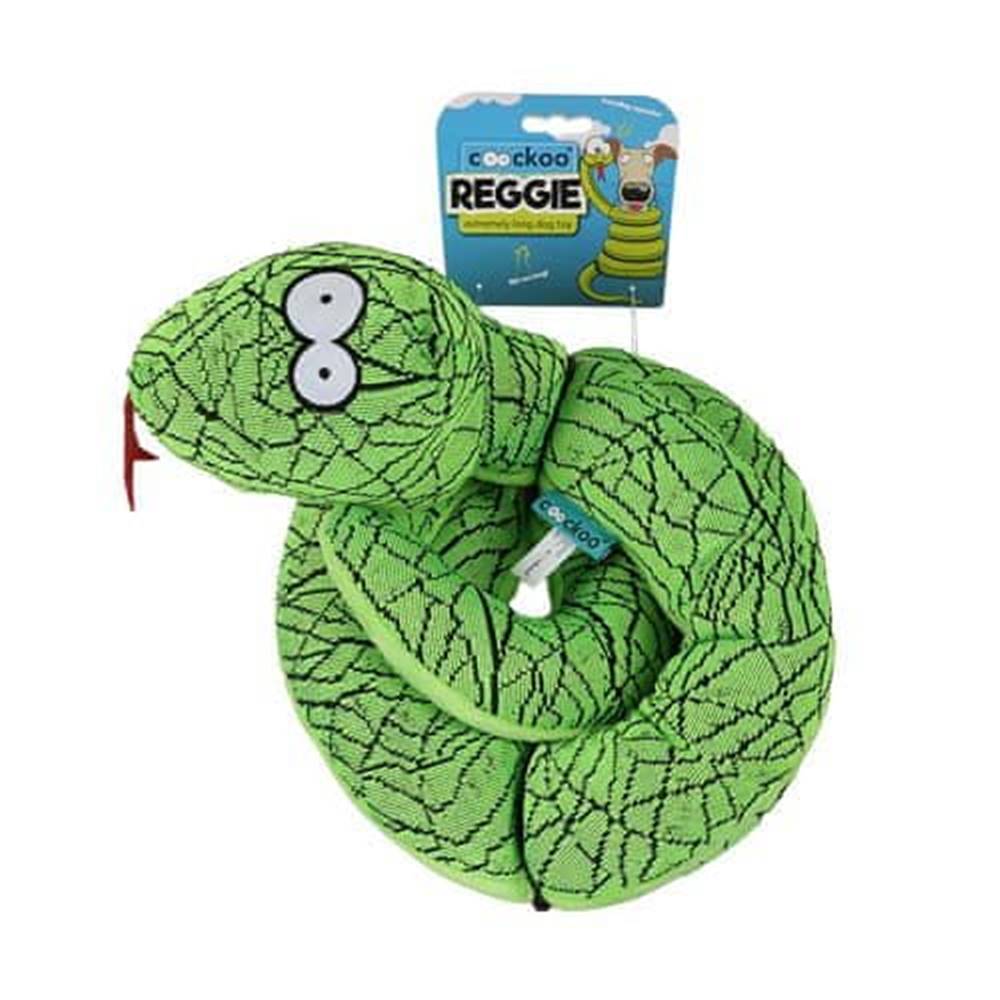 EBI  COOCKOO Reggie pískacia hračka - had 140x10x10cm zelená značky EBI