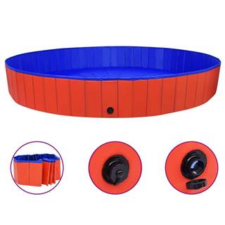 Vidaxl Skladací bazén pre psov červený 300x40 cm PVC