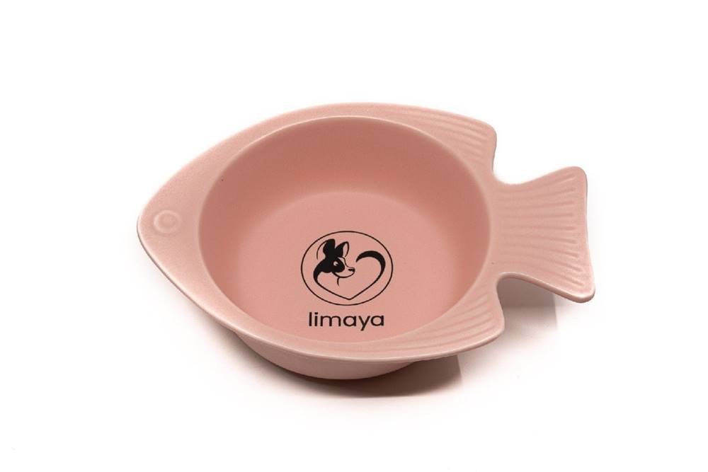 limaya  keramická miska rybka pre psy a mačky ružová značky limaya