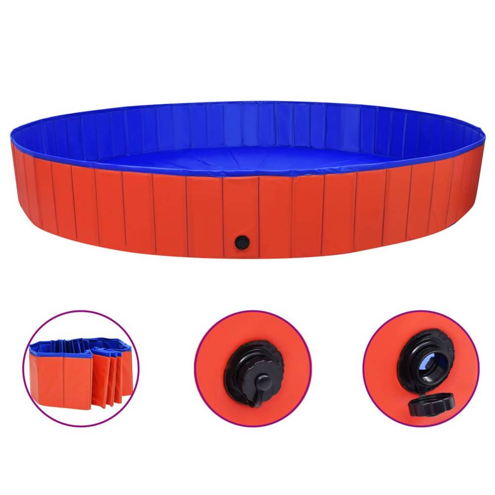 Vidaxl  Skladací bazén pre psov červený 300x40 cm PVC značky Vidaxl