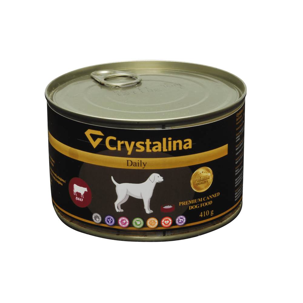 Crystalina  Daily canned dog food - konzerva z hovädzieho mäsa 410g značky Crystalina