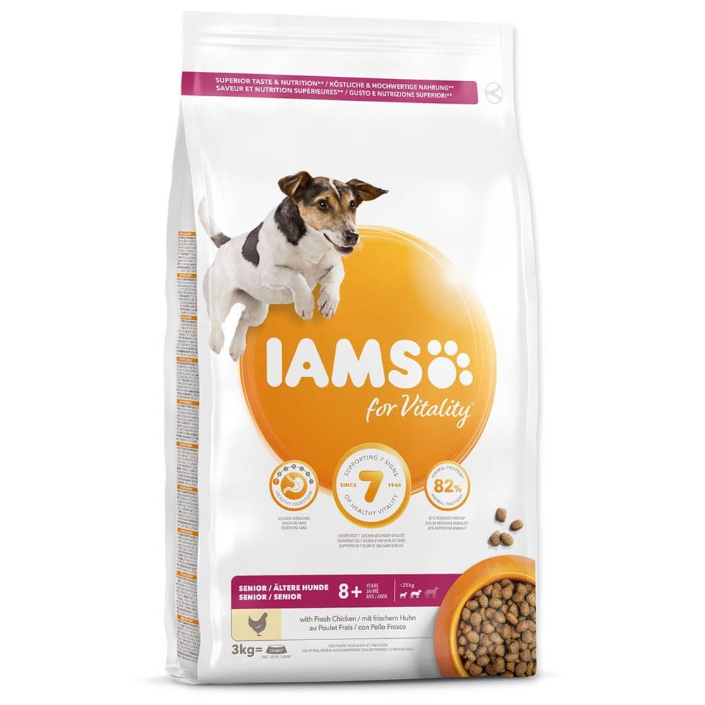 IAMS  Dog Senior Small & Medium Chicken - 3 kg značky IAMS