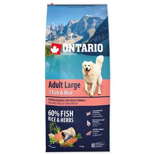 Ontario Dog Adult Large Fish & Rice - 12 kg