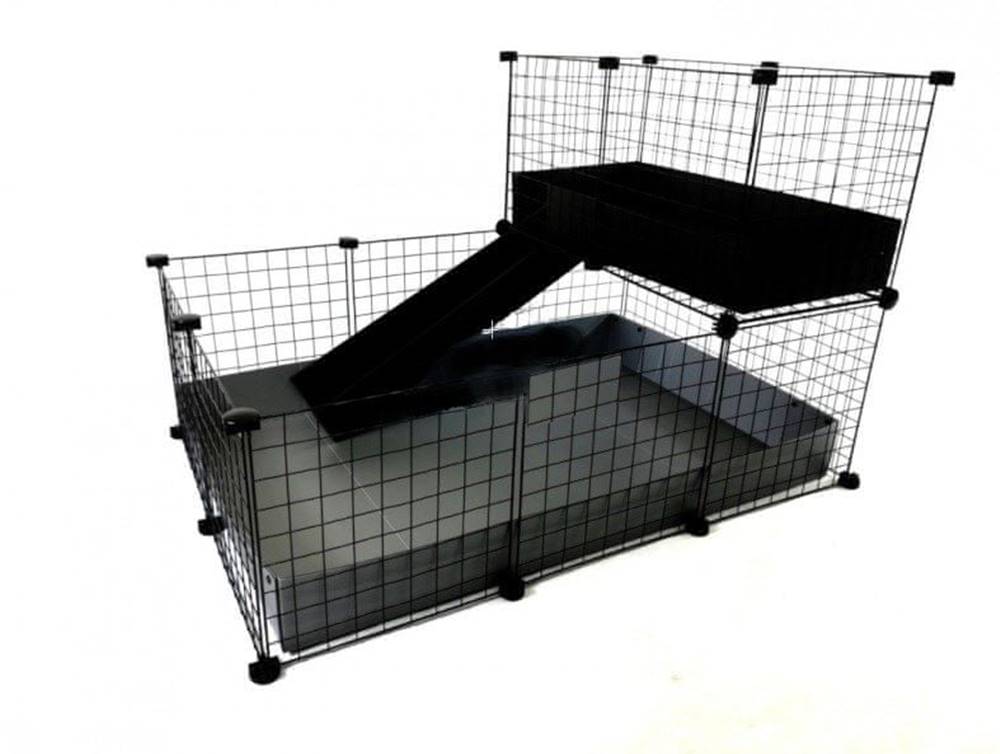  C&C Podlahová modulárna klietka pre morča,  králika,  ježka 110x75 cm,  strieborno-sivá