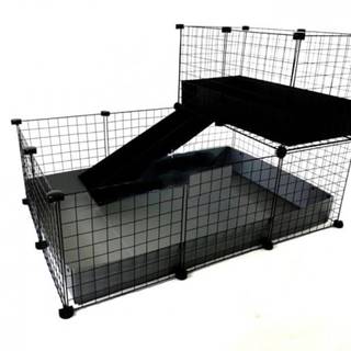 C&C Podlahová modulárna klietka pre morča,  králika,  ježka 110x75 cm,  strieborno-sivá