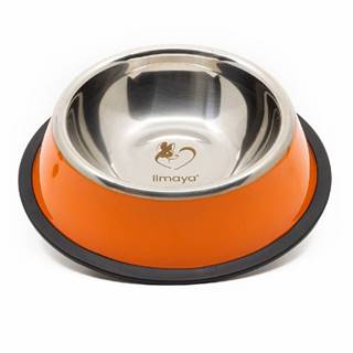 limaya  nerezová miska pre psy a mačky s protišmykovou gumou oranžová 18 cm značky limaya