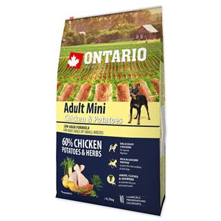 Ontario  Dog Adult Mini Chicken & Potatoes & Herbs - 6, 5 kg značky Ontario