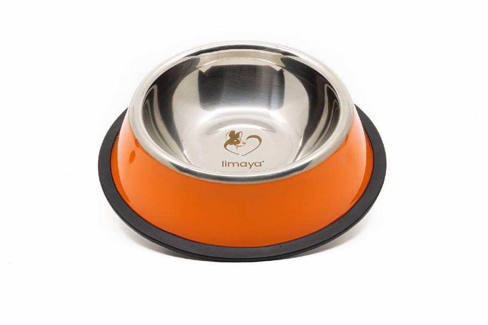 limaya  nerezová miska pre psy a mačky s protišmykovou gumou oranžová 18 cm značky limaya