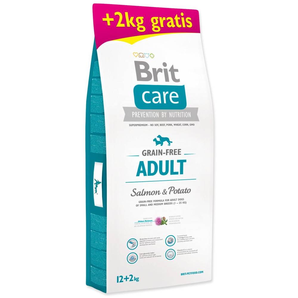 Brit  Care Dog Grain-free Adult Salmon & Potato - 12+2 kg značky Brit