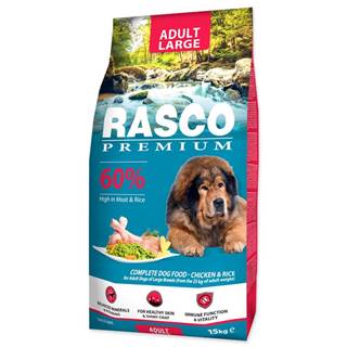 RASCO  Granule Premium Adult Large kura s ryžou - 15 kg značky RASCO